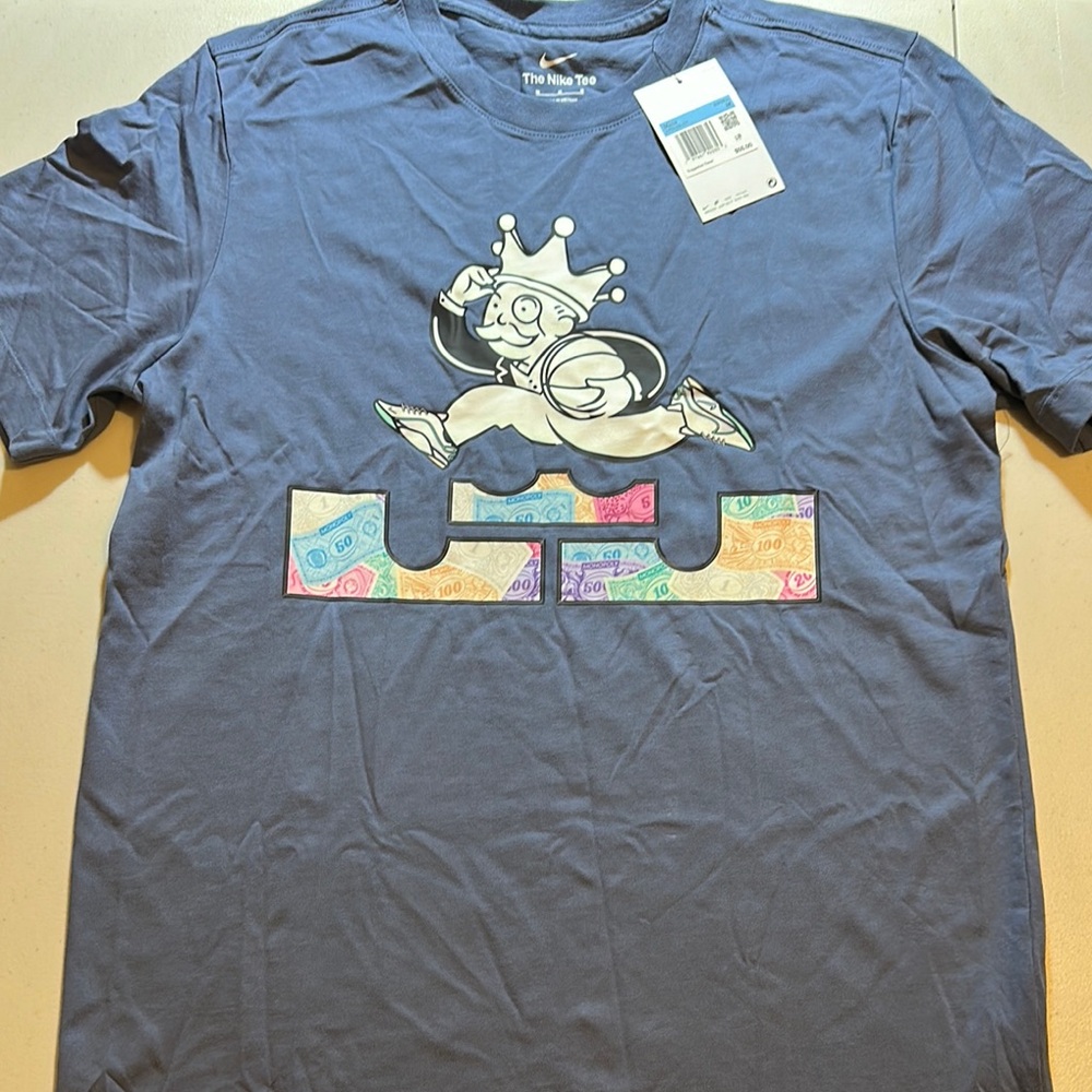 Nike Blue The Nike Tee with Monopoly Game Graphic in size M